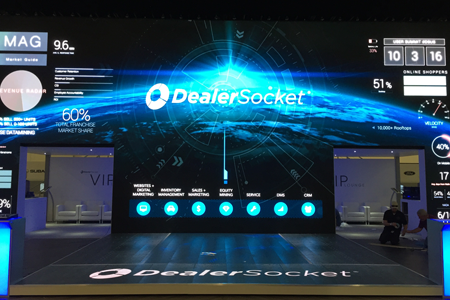 DealerSocket Digital Signage for booth 50 x 90, 2 story